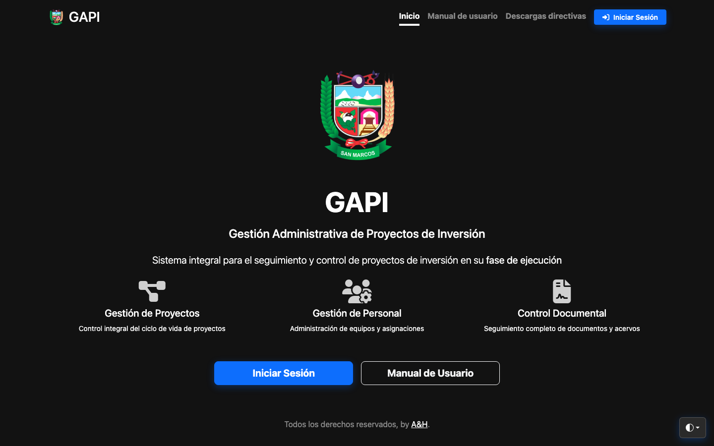 GAPI — Gestión Administrativa de Proyectos de Inversión
